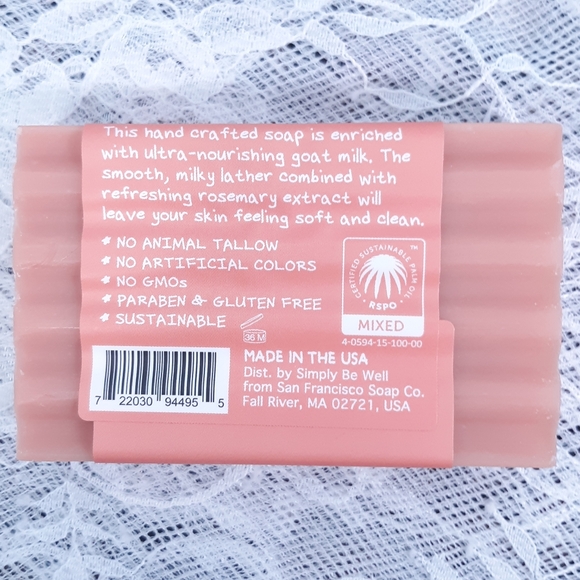 6 Goat Milk Bar Soap Simply Be Well Citrus Grapefruit Rosemary Clean and Caprine - Picture 6 of 7